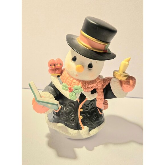 Precious Moments Snowman Collectible Figurine Winter Holiday caroler - Picture 2 of 8